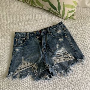 Signature8 Ripped Jean Shorts